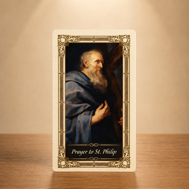 St. Philip Prayer Card with sacred artwork of Saint Philip the Apostle