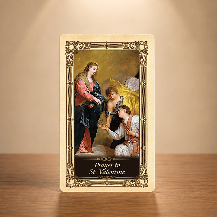 St. Valentine Prayer Card with sacred artwork of Saint Valentine