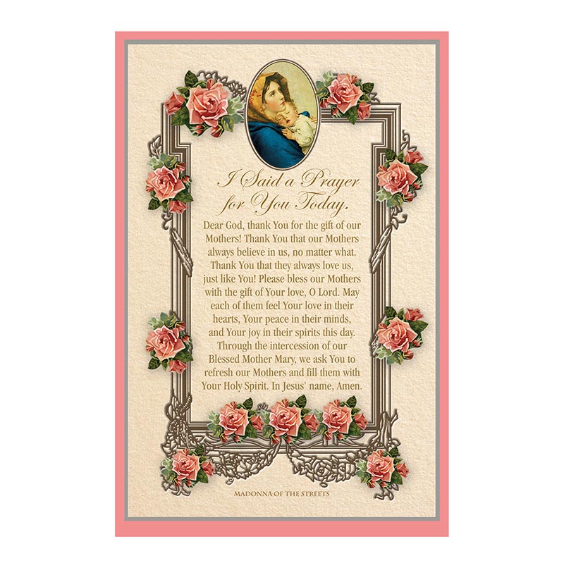 Prayer For Mothers Card - I Said a Prayer for You