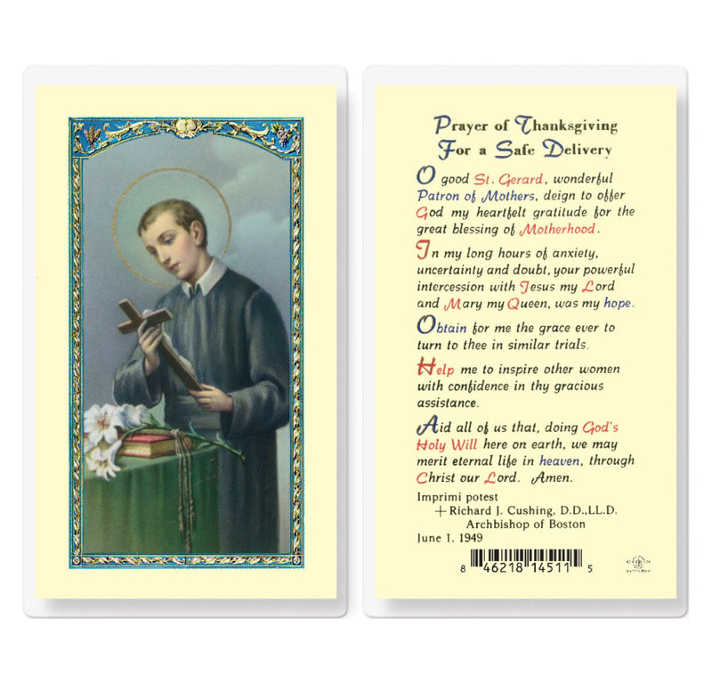 Saint Gerard Thanksgiving Holy Card