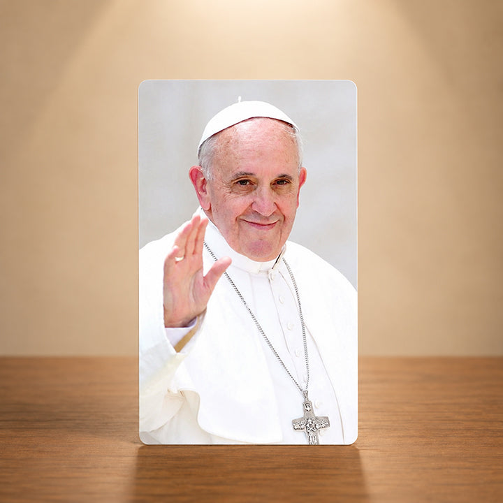 Prayer for Pope Francis commemorative Catholic prayer card with Pope Francis portrait