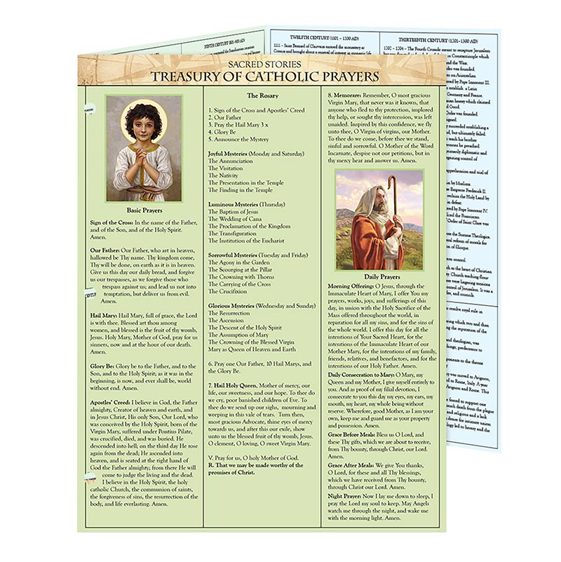 Sacred Stories Trifold Chart - Treasury Of Catholic Prayers