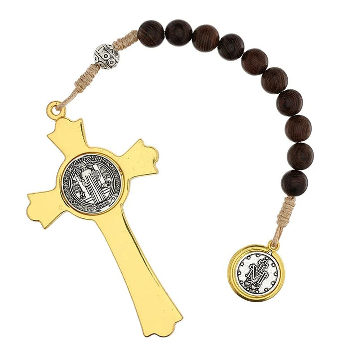 Saint Benedict Wooden One Decade Rosary