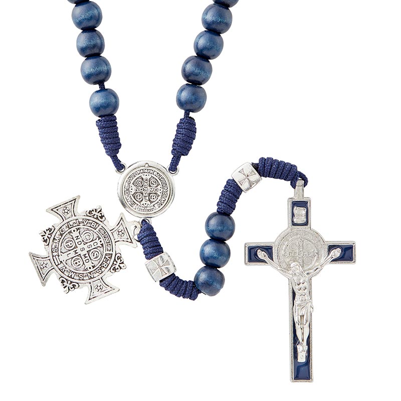 Saint Benedict Paracord Rosary - Blue