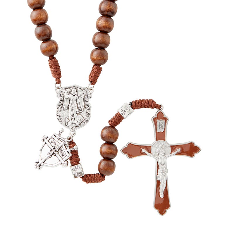 Saint Michael Paracord Rosary - Brown