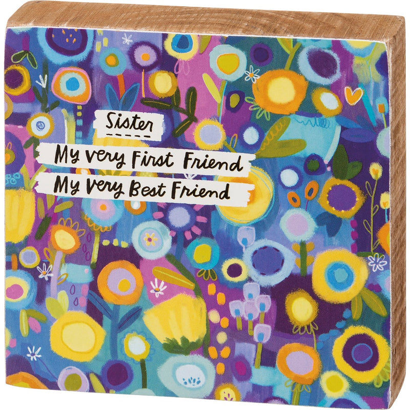 Sister My Very First Friend Block Sign (Pack of 4)