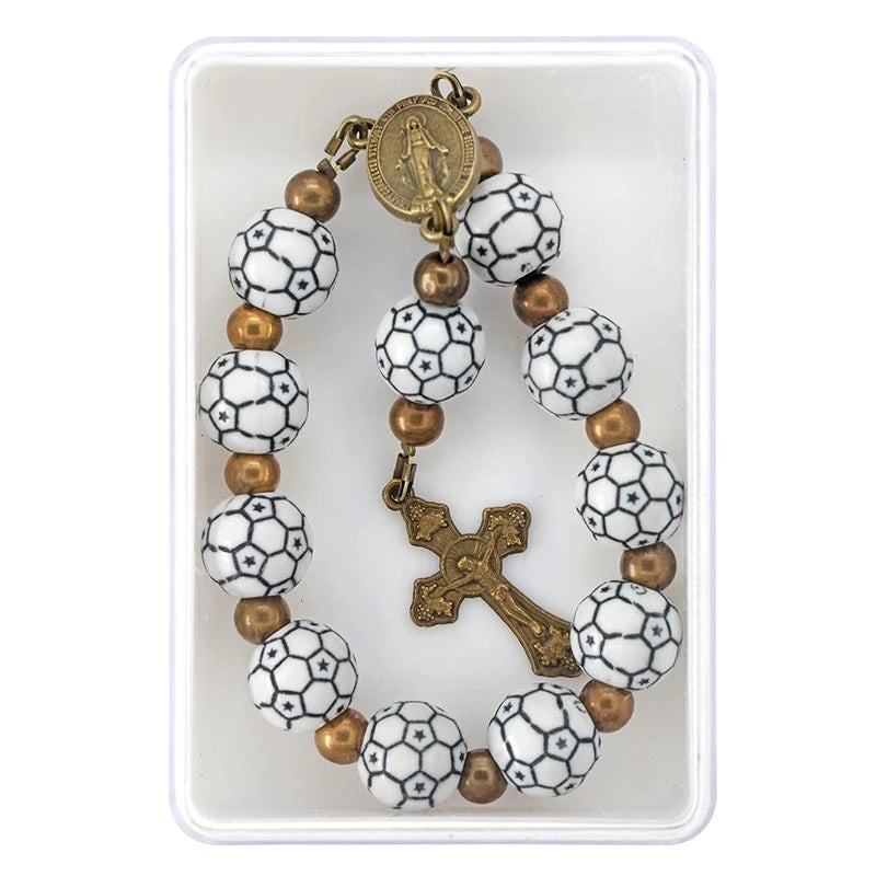 Catholic soccer one-decade rosary from the Game-Day Collection for players, coaches, teams, and pre-game prayer.