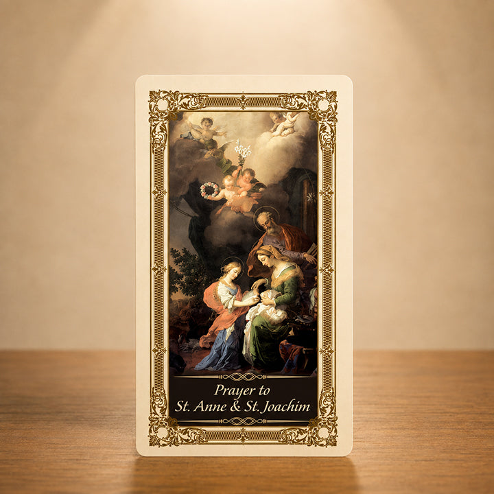 St. Anne and St. Joachim Prayer Card with the Blessed Virgin Mary