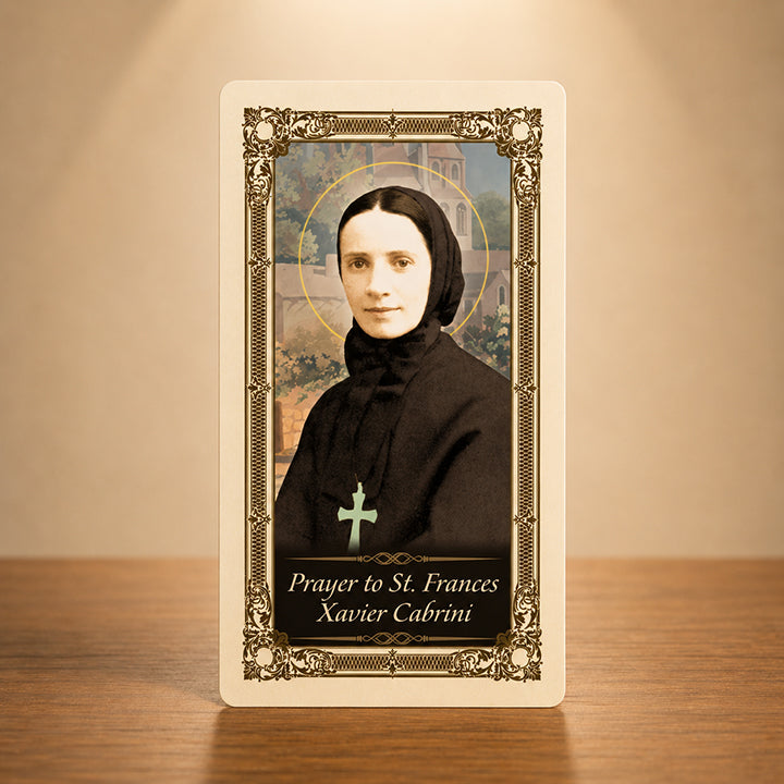 St. Frances Xavier Cabrini Prayer Card with traditional Mother Cabrini portrait