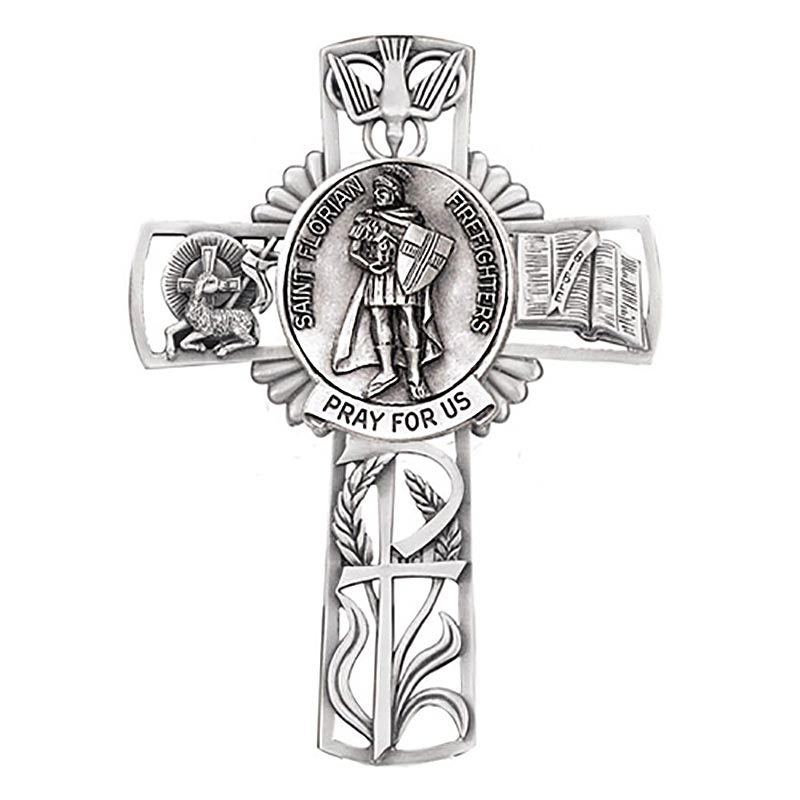 St. Florian Wall Cross - Firefighter