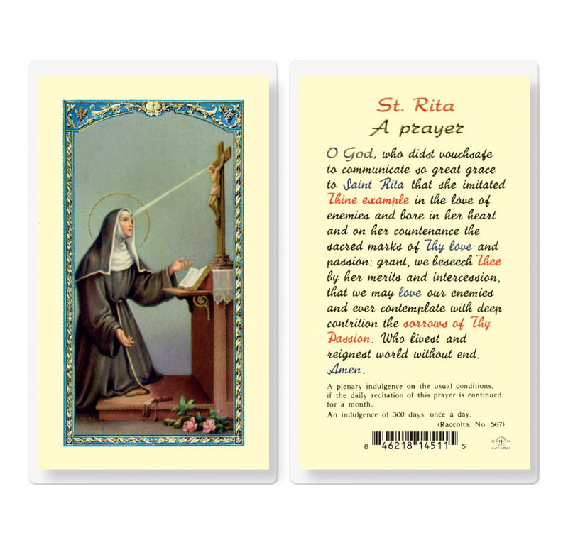 Saint Rita Holy Card