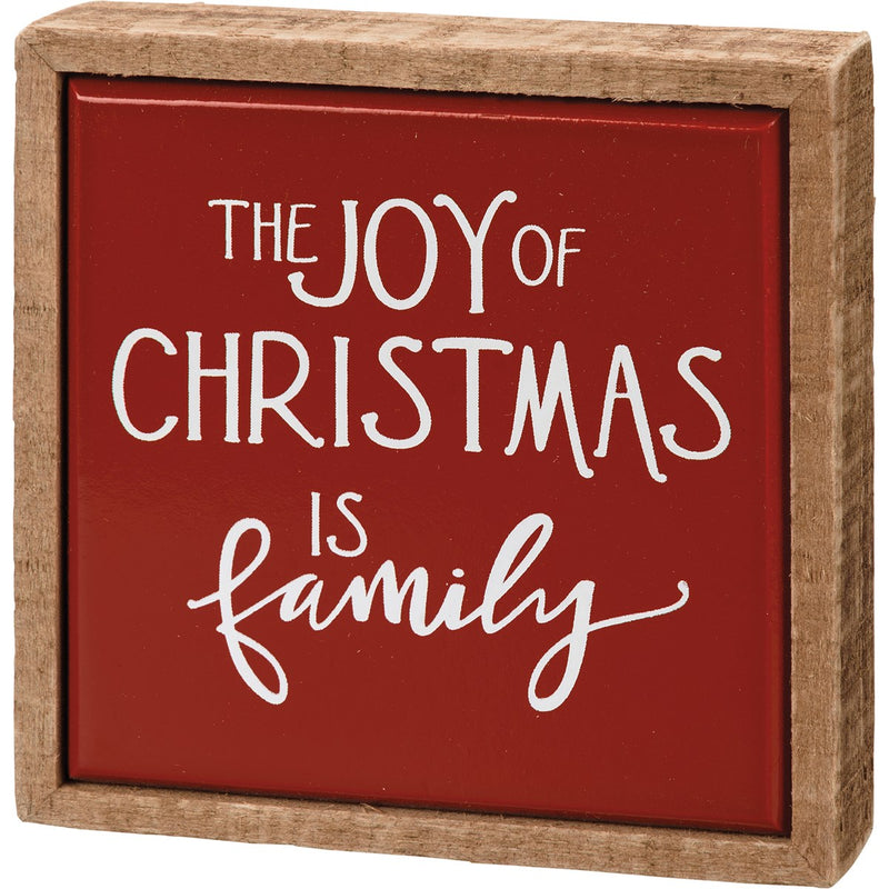The Joy Of Christmas Is Family Box Sign Mini (Pack of 2)