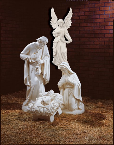32" 3-Piece Nativity in White