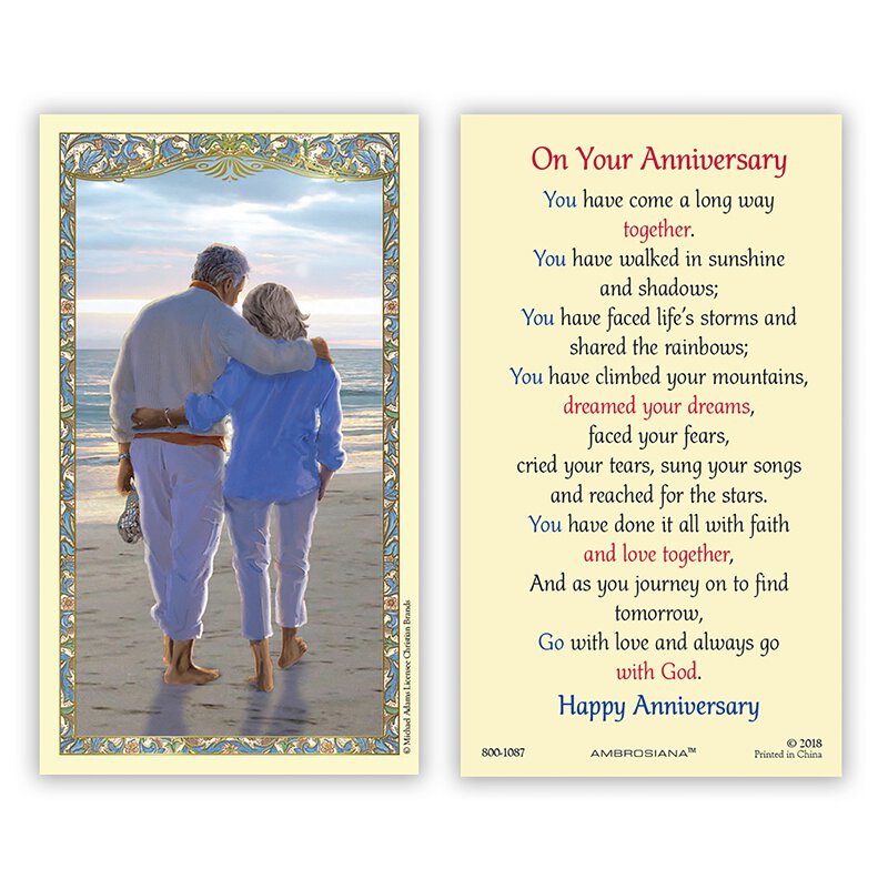 Wedding Anniversary Holy Card - 25/pk