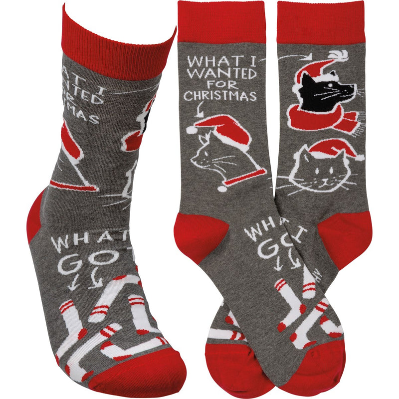 What I Wanted For Christmas Cat Socks (4 PAIR)