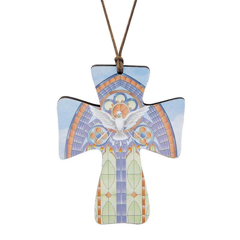 Wood Lasered Cross Pendant - Confirmation-Pack of 12