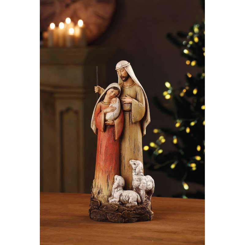 12" H Holy Family with Lambs