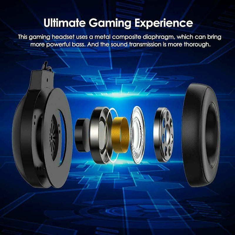 3.5mm Gaming Headset With Mic Headphone For PC Laptop Nintendo PS4