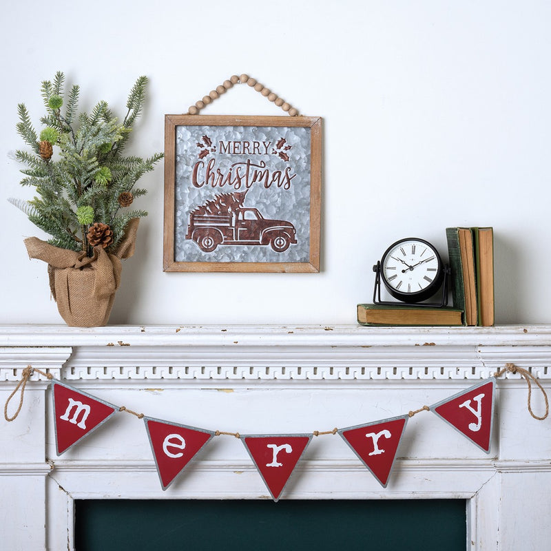 Merry Christmas Embossed Wall Decor (Pack of 2)