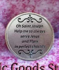 St. Saint Joseph - Prayer to Saint Joseph - Pocket Coin with Prayer on reverse side