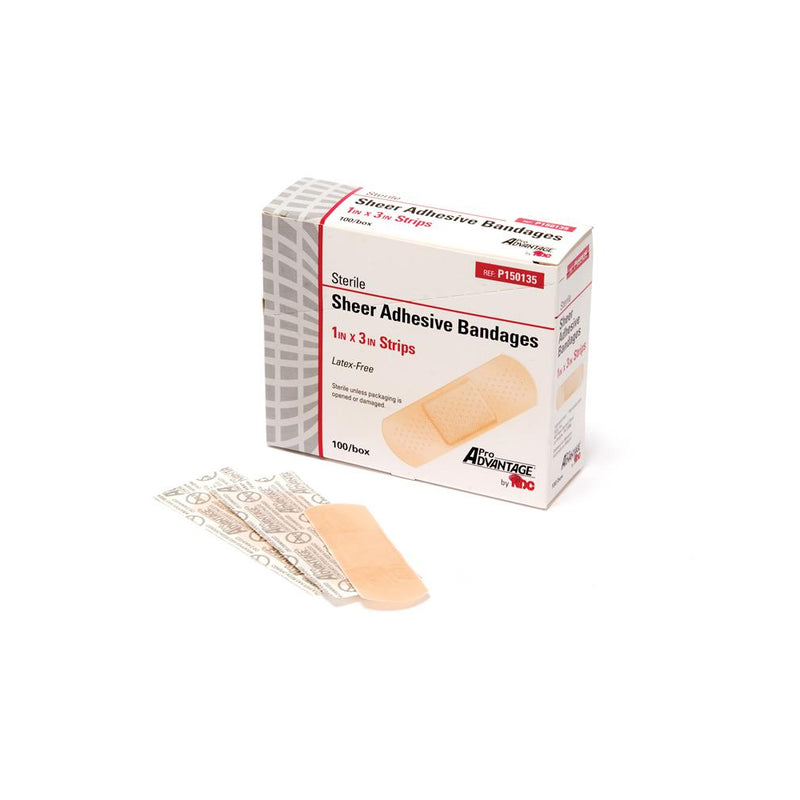 Sheer Adhesive Bandages Strip 3/4x3" - Box of 100