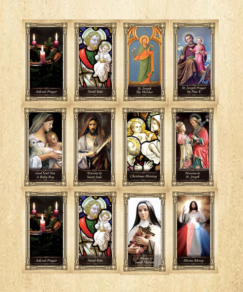 Kilgarlin assorted laminated Catholic prayer cards for gifts and church handouts