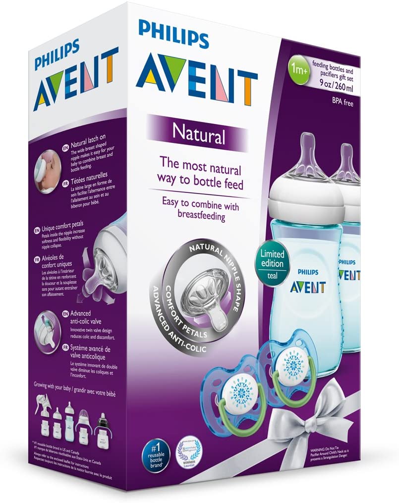 Philips Avent Natural Baby Bottle Teal Gift Set - ShopCatholic