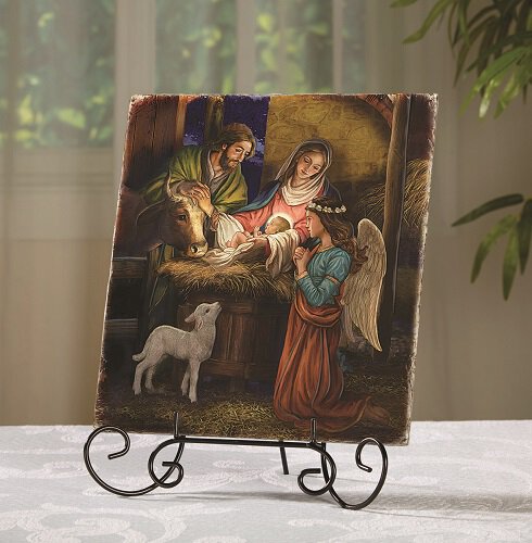 Marco Sevelli Tile Plaque - Away in a Manger