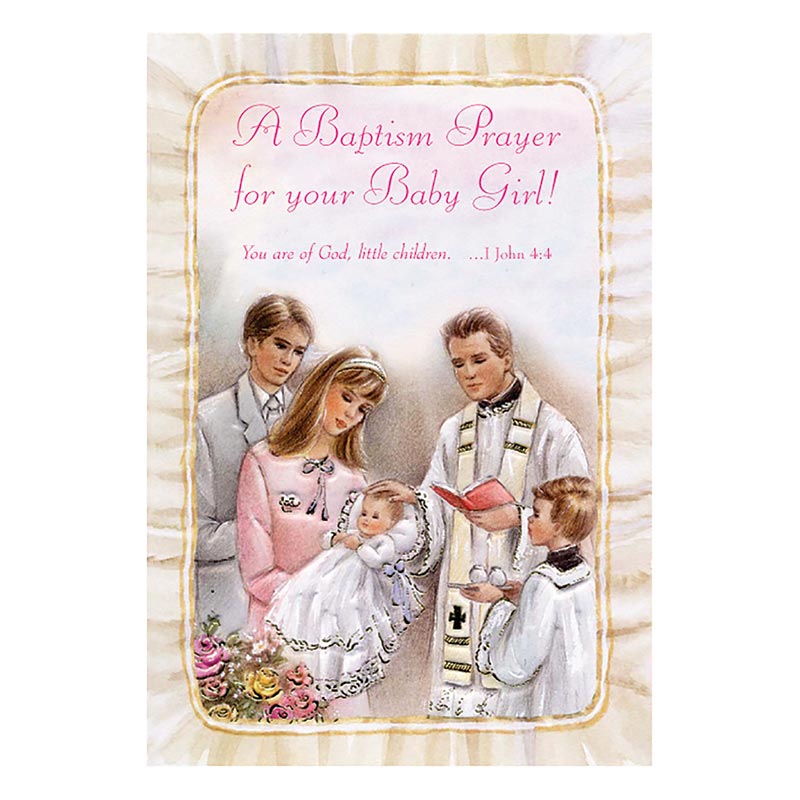 Baptism Prayer for Your Baby Girl - Baby Girl Baptism Card