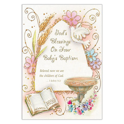 God's Blessings on Your Baby's Baptism - Baby Baptism Card