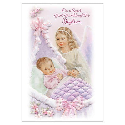 On a Sweet Great Granddaughter's Baptism - Great Granddaughter Baptism Card