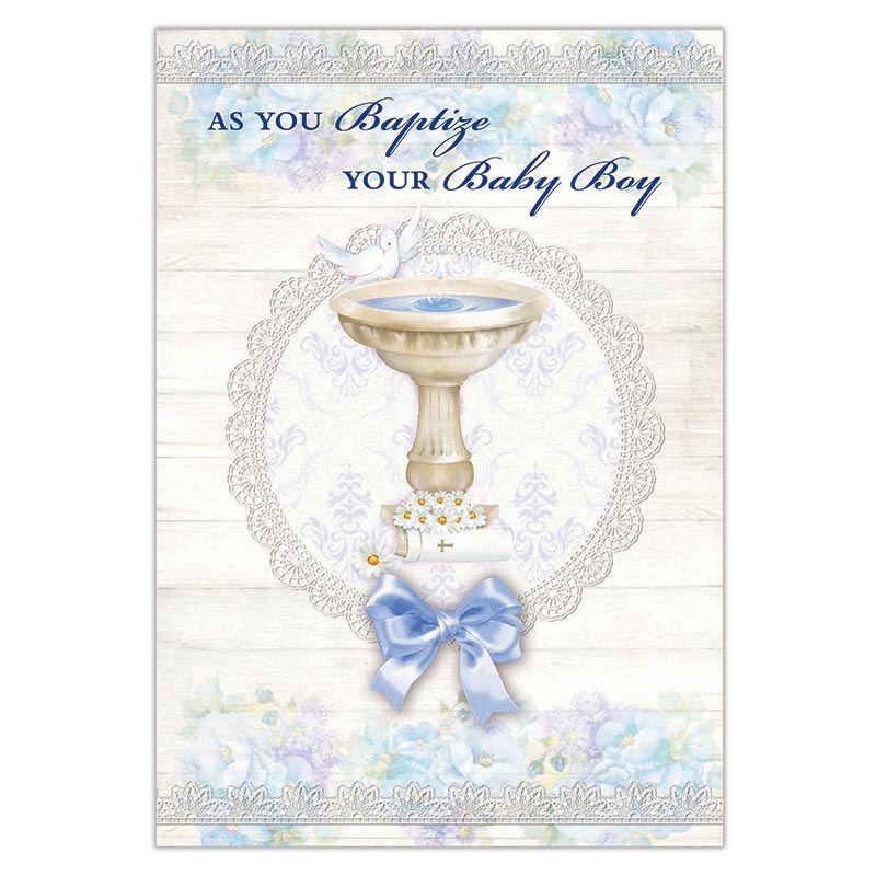 As You Baptize Your Baby Boy - Baby Boy Baptism Card