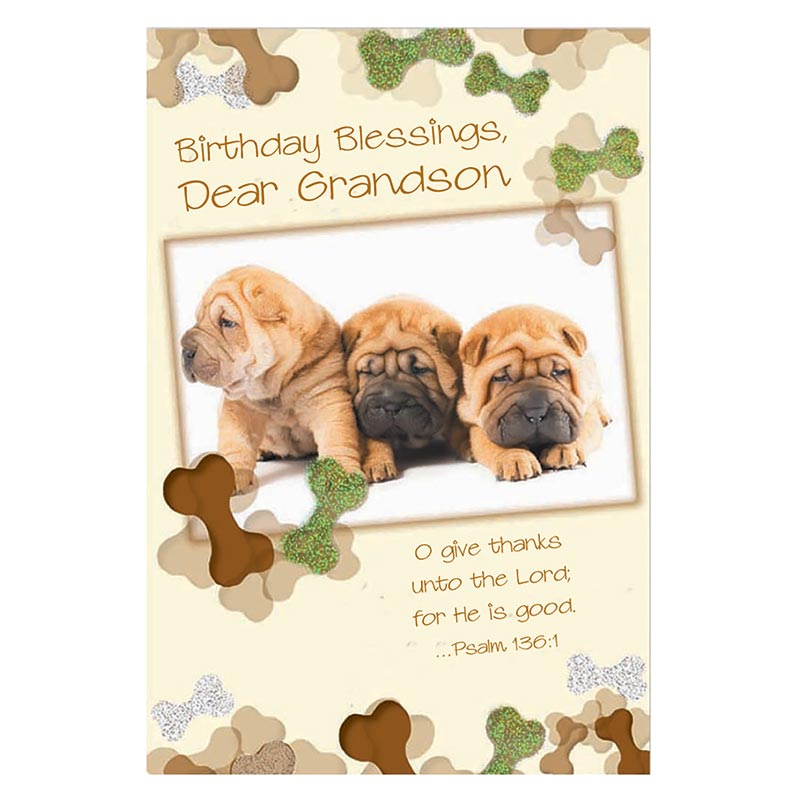 Birthday Blessings Grandson - Birthday Card