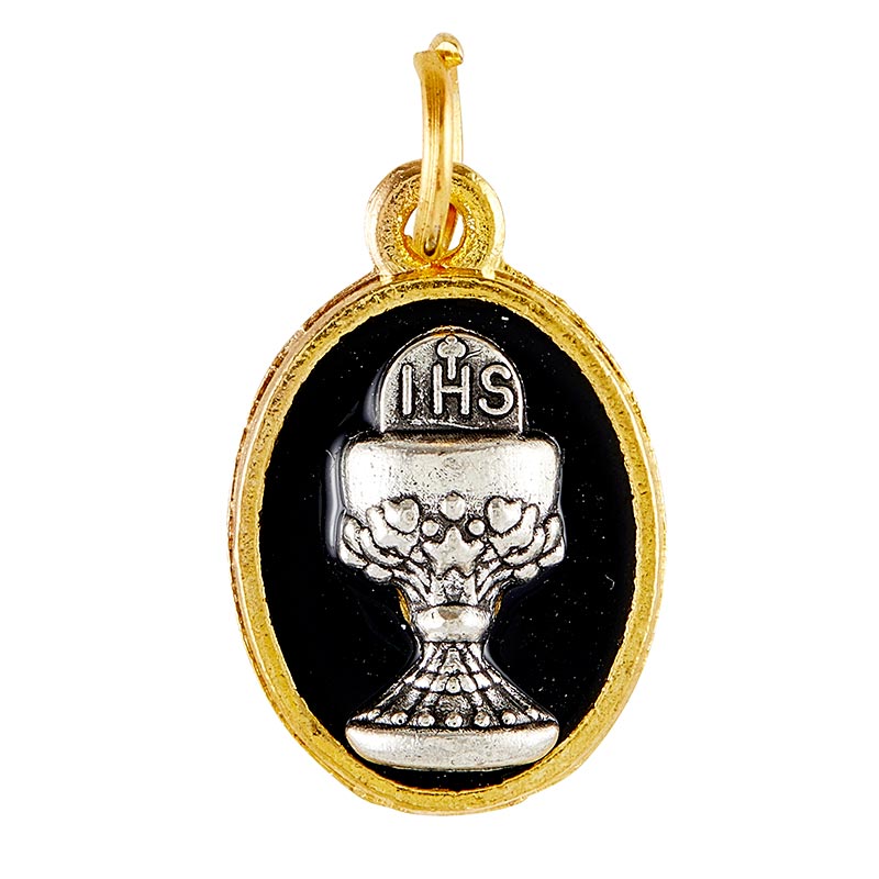 Black and Gold First Communion Chalice Medal