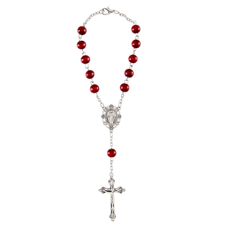 Red Wood Auto Rosary