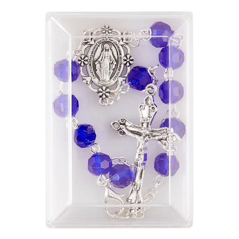 Blue Crystal Auto Rosary