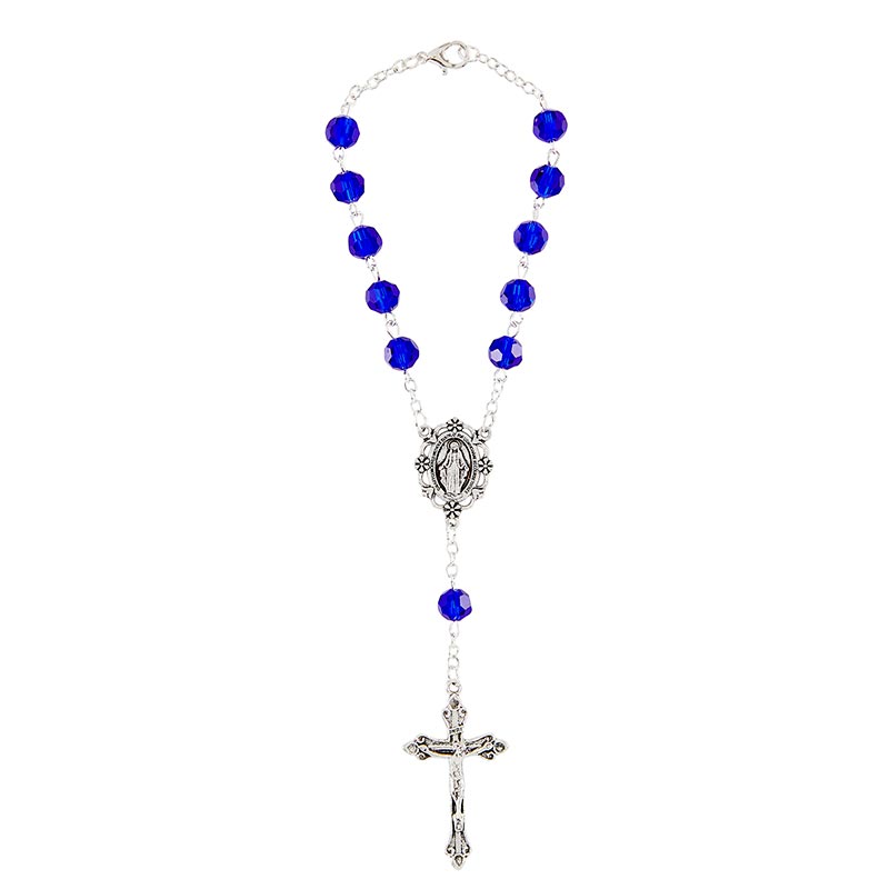 Blue Crystal Auto Rosary