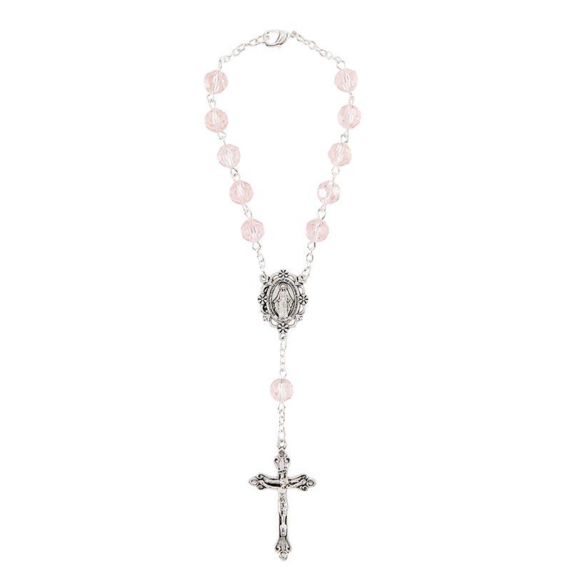Pink Crystal Auto Rosary