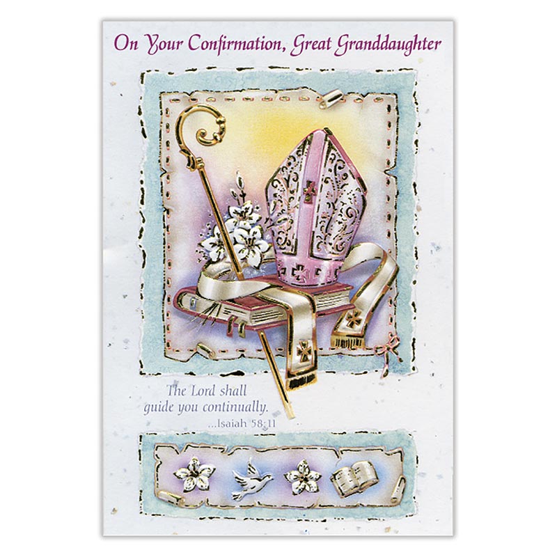 On Your Confirmation, Great Granddaughter Card