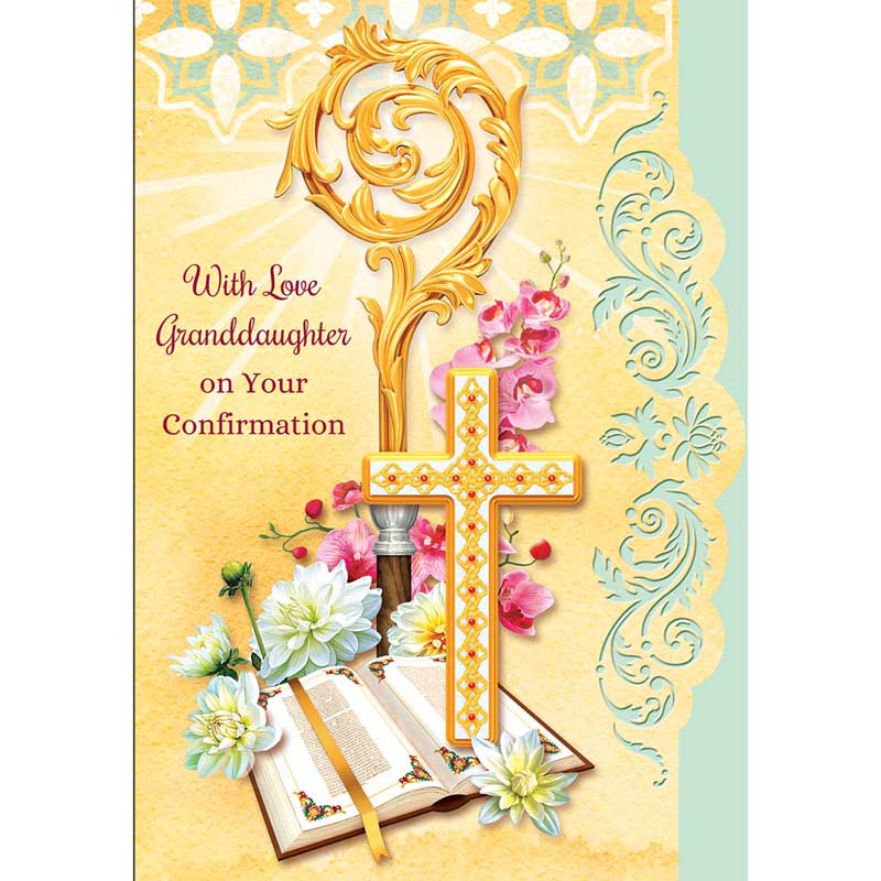 With Love Granddaughter on Your Confirmation Card