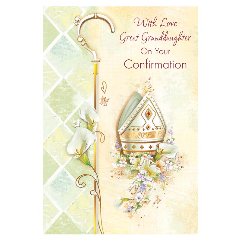 With Love Great Granddaughter on Your Confirmation Card