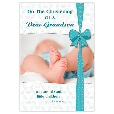 On the Christening of a Dear Grandson - Grandson Christening Card