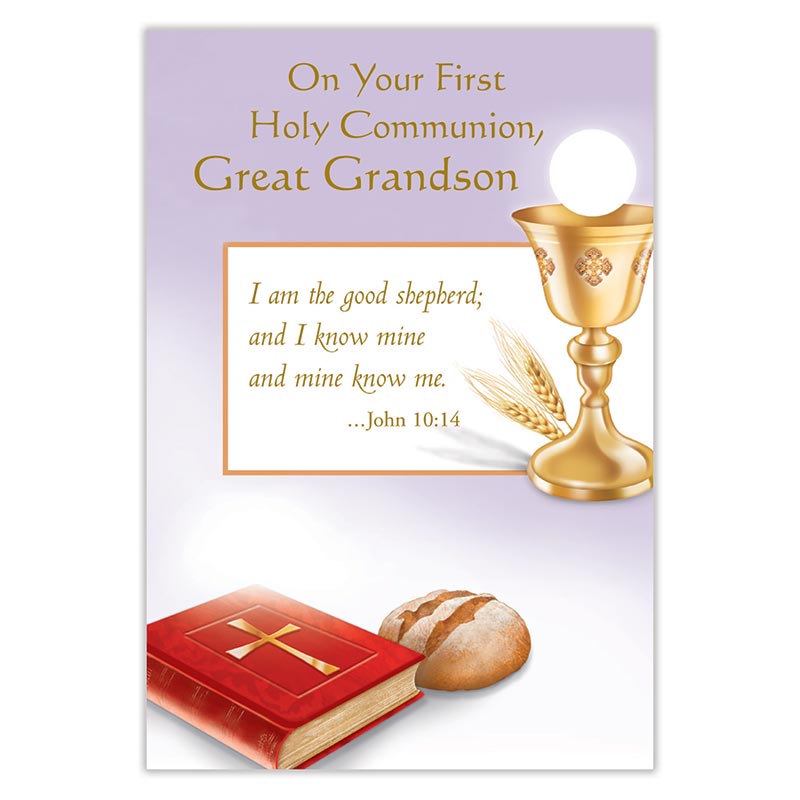 On Your First Holy Communion, Great Grandson Card
