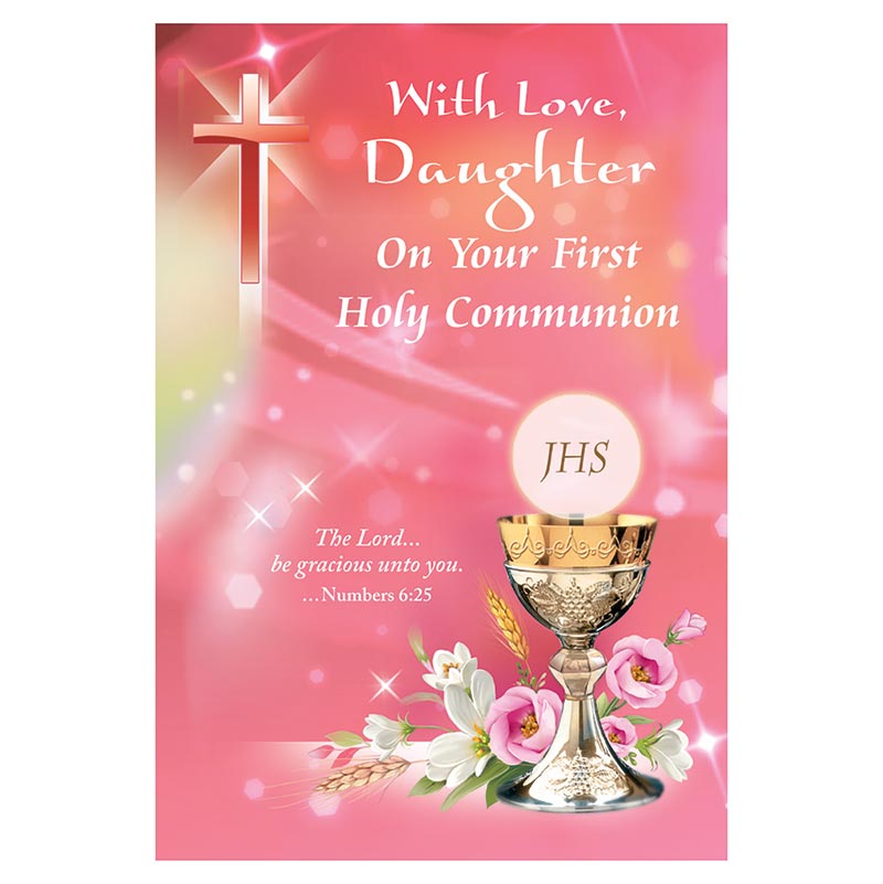 With Love, Daughter on Your First Communion Card