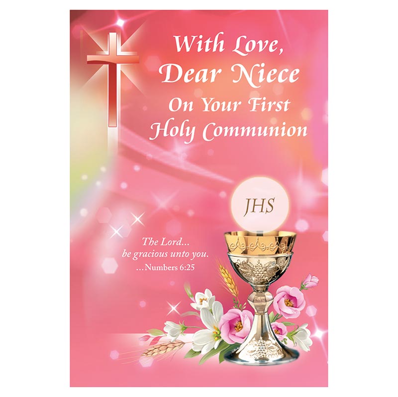 With Love, Dear Niece, On Your First Holy Communion Card