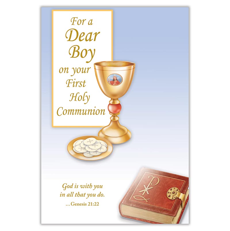 For a Dear Boy on Your First Holy Communion Card