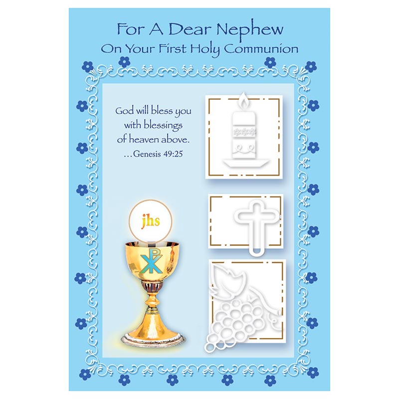 For a Dear Nephew on Your First Holy Communion Card