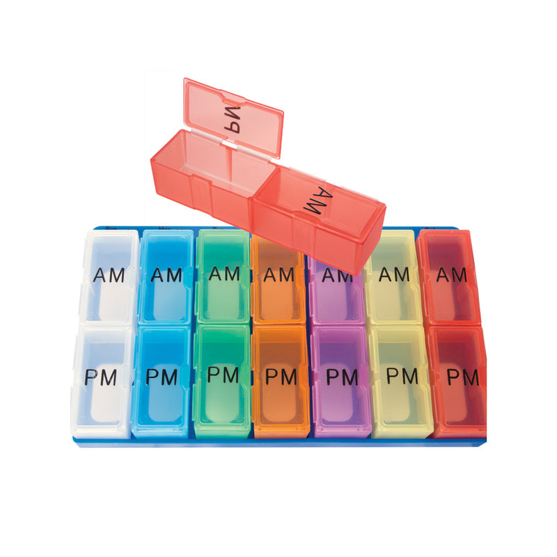 Color-Coded Two Compartment Pill Planner