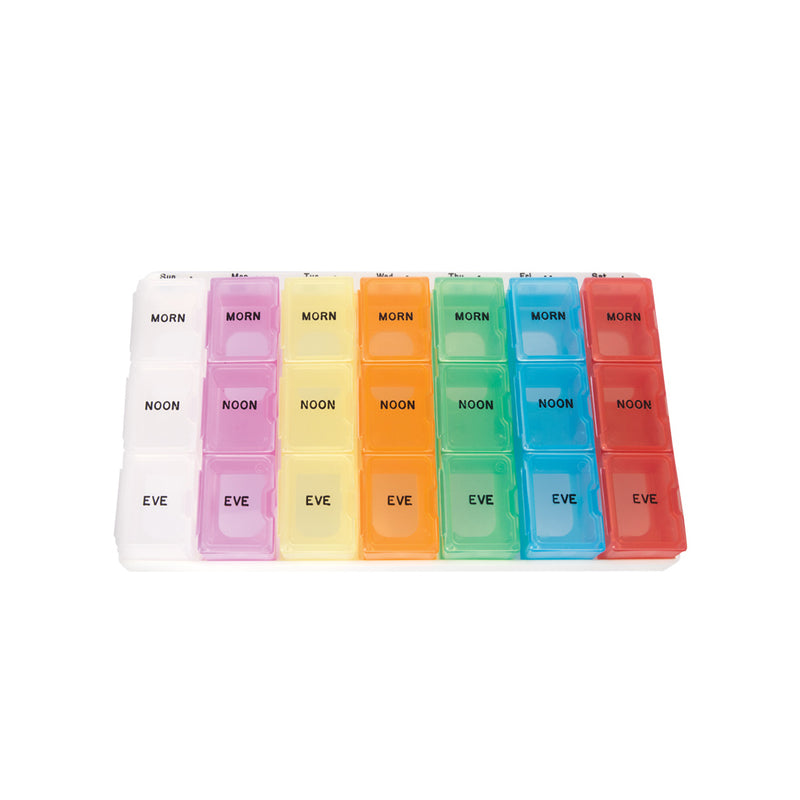 Color-Coded 3 Compartment Pill Planner