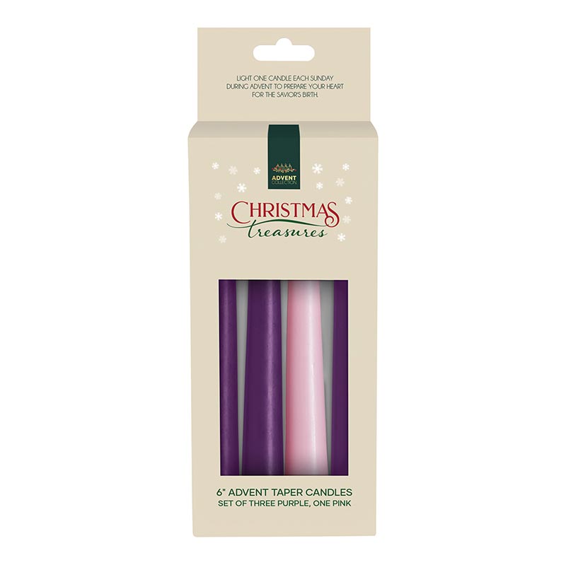 Advent Taper Candle - Set of 4 - 6"